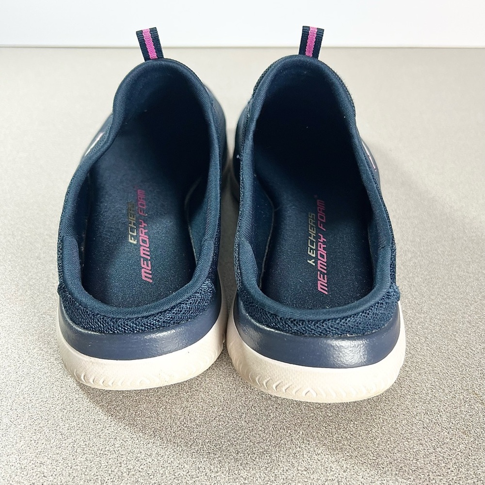Skechers Summits Swift Step Women's Blue pink Mesh Slip-On Mules Size 7.5 - Picture 5 of 7